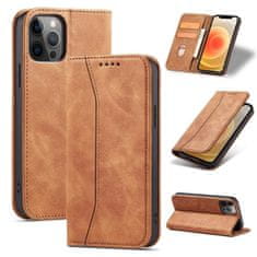 FORCELL knížkové pouzdro Magnet Fancy Case pro iPhone 12 Pro se stojánkem a kapsou na karty , hnědá, 9145576249444