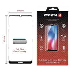 SWISSTEN Sklo Swissten Full Glue, Color Frame, Case Friendly Pro Huawei Y7 2019 Černé