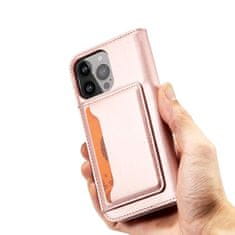 FORCELL Knížkové pouzdro Magnet Card Case pro iPhone 13 Pro Max se stojánkem a kapsou na karty , růžová, 9145576251003