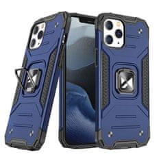 WOZINSKY Ring Armor pouzdro iPhone 14 Pro Max , pancéřové s magnetickým úchytem a kroužkem , modrá