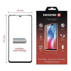 SWISSTEN Sklo Swissten Full Glue, Color Frame, Case Friendly Pro Huawei P30 Lite Černé