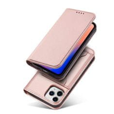 FORCELL Knížkové pouzdro Magnet Card Case pro iPhone 12 se stojánkem a kapsou na karty , růžová, 9145576250761