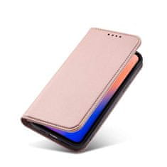 FORCELL Knížkové pouzdro Magnet Card Case pro iPhone 12 se stojánkem a kapsou na karty , růžová, 9145576250761