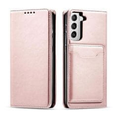 FORCELL Knížkové pouzdro Magnet Card Case pro Samsung Galaxy S22 se stojánkem a kapsou na karty , růžová, 9145576251287