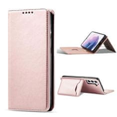 FORCELL Knížkové pouzdro Magnet Card Case pro Samsung Galaxy S22 se stojánkem a kapsou na karty , růžová, 9145576251287