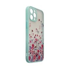 FORCELL Pouzdro Design Case iPhone 13 Pro Max , idylické květiny , modrá