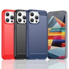 FORCELL silikonový kryt Carbon Case iPhone 15 Pro, modrá, 9145576279465
