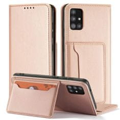 FORCELL Knížkové pouzdro Magnet Card Case pro Samsung Galaxy A12 5G se stojánkem a kapsou na karty , růžová, 9145576251041