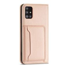 FORCELL Knížkové pouzdro Magnet Card Case pro Samsung Galaxy A12 5G se stojánkem a kapsou na karty , růžová, 9145576251041