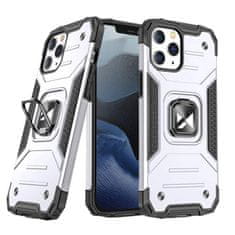 WOZINSKY Ring Armor pouzdro iPhone 14 Pro , pancéřové s magnetickým úchytem a kroužkem srebrne