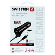 SWISSTEN Swissten Cl Autonabíječka Usb-C A Usb 2,4A Power 8595217451865