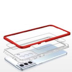 FORCELL Zadní kryt Clear 3v1 na Samsung Galaxy S21+ 5G (S21 Plus 5G) , červená, 9145576242865