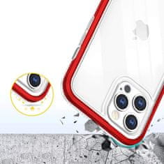 FORCELL Zadní kryt Clear 3v1 na iPhone 12 Pro , červená, 9145576242414