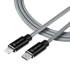 Tactical Fast Rope Aramid Cable USB-C/Lightning MFI 0.3m Grey 8596311153198