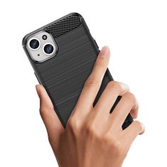 FORCELL silikonový kryt Carbon Case iPhone 15 Plus, černá, 9145576279434