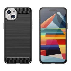 FORCELL silikonový kryt Carbon Case iPhone 15 Plus, černá, 9145576279434