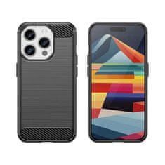FORCELL silikonový kryt Carbon Case iPhone 15 Pro, černá, 9145576279458