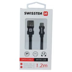 SWISSTEN Swissten textilní datový kabel Usb / Micro Usb 1,2 M Černý 8595217455450