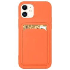 FORCELL Silikonové pouzdro s kapsou na karty Card Case pro iPhone 13 Pro , oranžová, 9145576228487