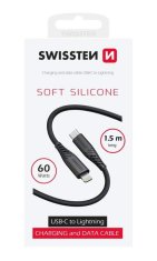 SWISSTEN Datový Kabel Swissten Soft Silicone Usb-C / Lightning 1,5 M 60W Černý 8595217481480