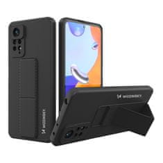 WOZINSKY Kickstand flexibilní silikonové pouzdro se stojánkem pro Xiaomi Redmi Note 11 Pro , černá