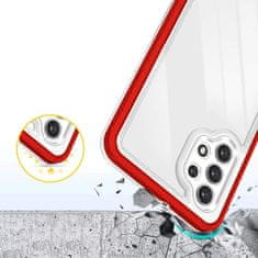 FORCELL Zadní kryt Clear 3v1 na Samsung Galaxy A72 4G , červená, 9145576242803
