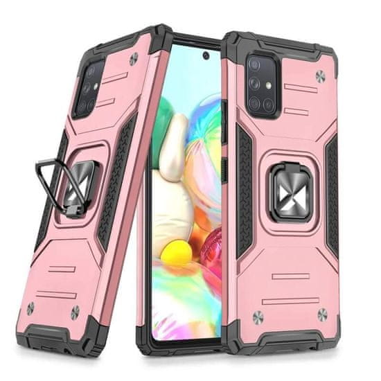 WOZINSKY Pouzdro Ring Armor s magnetickým úchytem pro Samsung Galaxy A71 5G , růžová