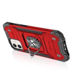 WOZINSKY Ring Armor pouzdro iPhone 14 , pancéřové s magnetickým úchytem a kroužkem , červená