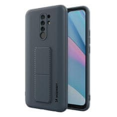 WOZINSKY Kickstand flexibilní silikonové pouzdro se stojánkem pro Xiaomi Redmi 9 , modrá