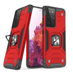 WOZINSKY Pouzdro Ring Armor s magnetickým úchytem pro Samsung Galaxy S22 Ultra červená