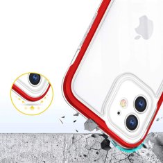 FORCELL Zadní kryt Clear 3v1 na iPhone 12 , červená, 9145576242384