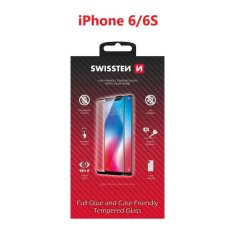 SWISSTEN Sklo Swissten Full Glue, Color Frame, Case Friendly Pro Apple Iphone 6/6S Bílé