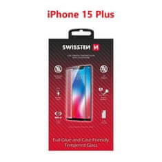 SWISSTEN Sklo Swissten Full Glue, Color Frame, Case Friendly Pro Apple Iphone 15 Plus Černé