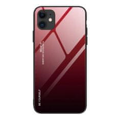 FORCELL pouzdro Gradient Glass, zadní kryt s tvrzeným sklem pro Samsung Galaxy A50 červená / černá