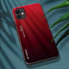 FORCELL pouzdro Gradient Glass, zadní kryt s tvrzeným sklem pro Samsung Galaxy A50 červená / černá