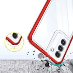 FORCELL Zadní kryt Clear 3v1 na Samsung Galaxy S22 , červená, 9145576242988