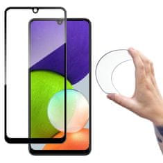 WOZINSKY Full Cover Flexi Nano hybridní sklo 9H s rámečkem Samsung Galaxy A22 4G , černá, 9111201943599