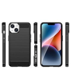 FORCELL Carbon Case kryt na iPhone 14 Plus , silikonové, černé, 9145576267226