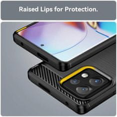 FORCELL Carbon Case kryt na Motorola Edge+ 2023 / Motorola Edge 40 Pro , silikonové, černé, 9145576275528