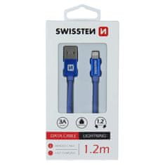 SWISSTEN Swissten textilní datový kabel Usb / Lightning 1,2 M Modrý 8595217458130