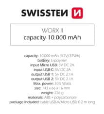 SWISSTEN Swissten Worx Ii Power Bank 10000 Mah 8595217480292