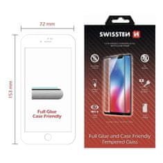 SWISSTEN Sklo Swissten Full Glue, Color Frame, Case Friendly Pro Apple Iphone 7 Plus/8 Plus Bílé