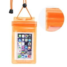 OEM Waterproof bag pro mobile phone with Zipper closing - orange 5901737275042