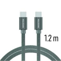 SWISSTEN Swissten textilní datový kabel Usb-C / Usb-C 1,2 M Šedý 8595217455979