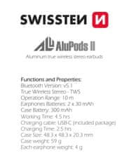 SWISSTEN Bluetooth Tws Sluchátka Swissten Alupods Ii 8595217480377