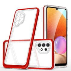 FORCELL Zadní kryt Clear 3v1 na Samsung Galaxy A32 5G , červená, 9145576242711