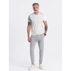 OMBRE Pánské tepláky jogger šedé MDN125473 XL