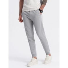 OMBRE Pánské tepláky jogger šedé MDN125473 XL