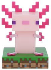 CurePink Dekorativní svítící plastová figurka Minecraft: Axolotl (výška 10 cm)