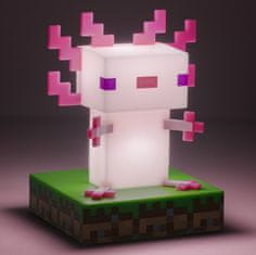 CurePink Dekorativní svítící plastová figurka Minecraft: Axolotl (výška 10 cm)